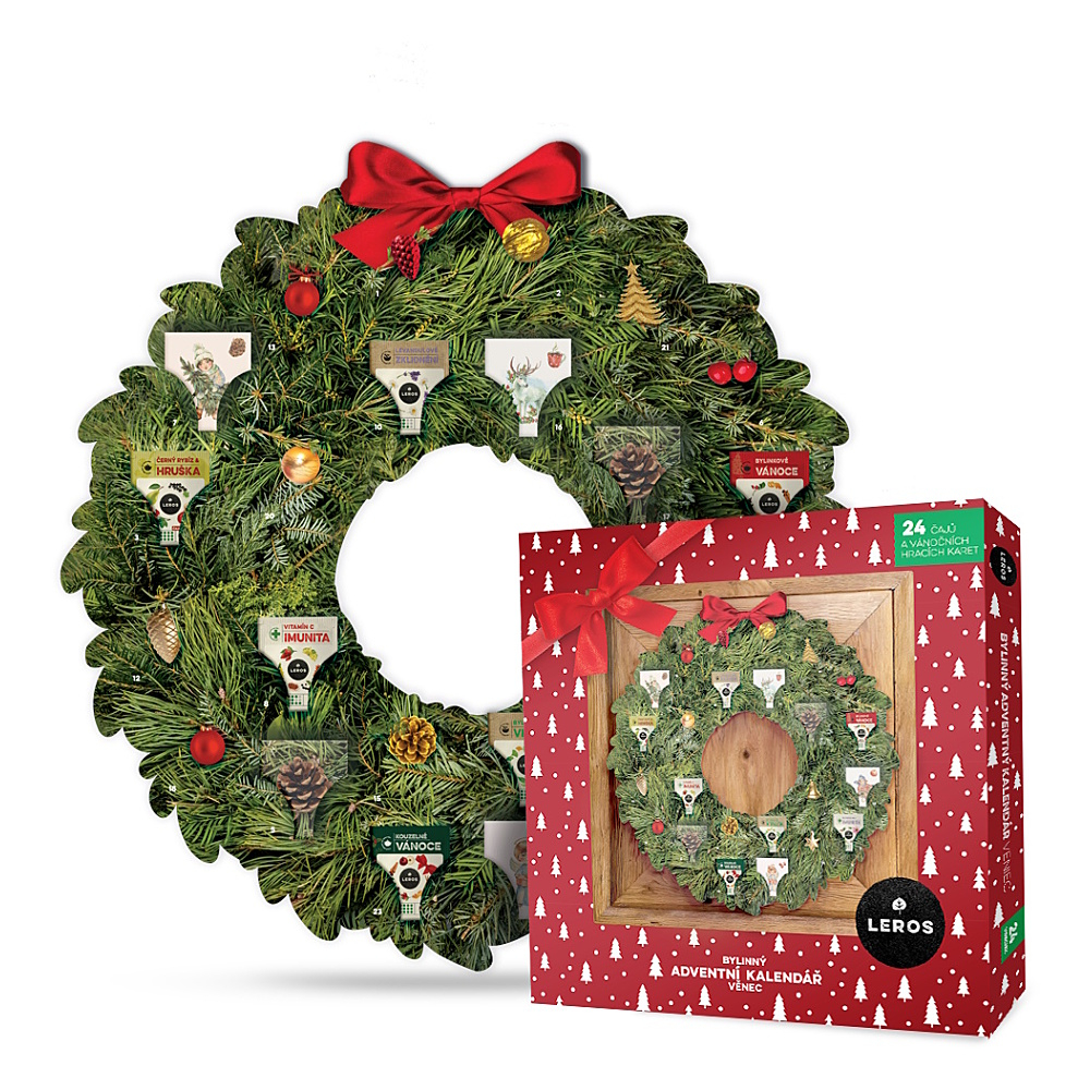 LEROS Bylinný adventný kalendár veniec 24 sáčkov kúpite na Mojalekaren.sk