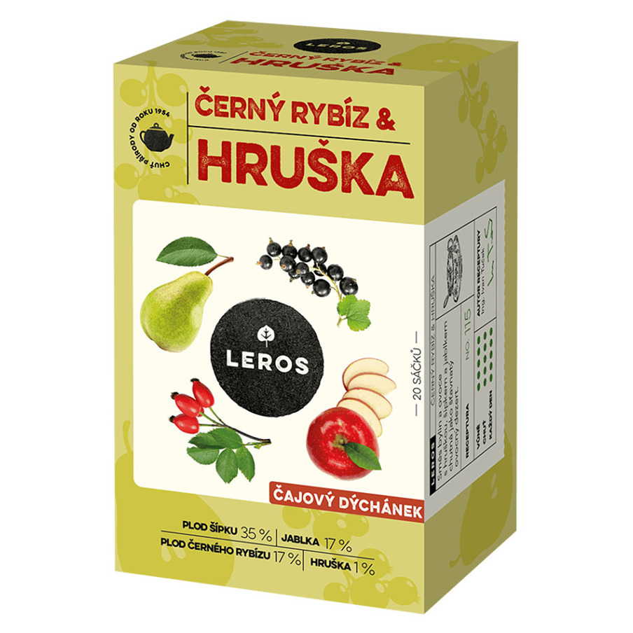 LEROS Čajová chvíľka čierne ríbezle a hruška 20 sáčkov