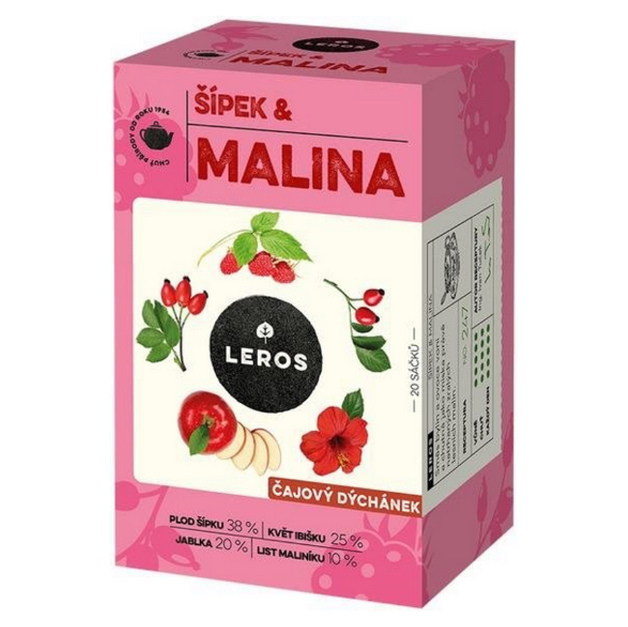Leros Čajový večierok - Šípok & Malina bylinný čaj 20x2 g kúpite na Mojalekaren.sk