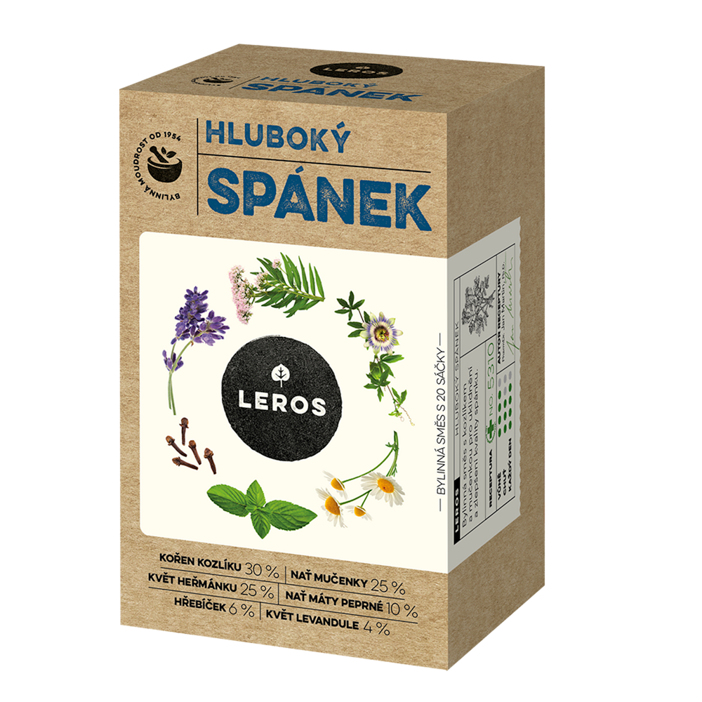 LEROS HLBOKÝ SPÁNOK bylinný čaj nálevové vrecká 20x1g kúpite na Mojalekaren.sk