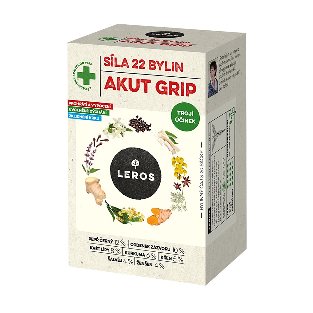 LEROS Sila 22 bylín akút grip 20 sáčkov