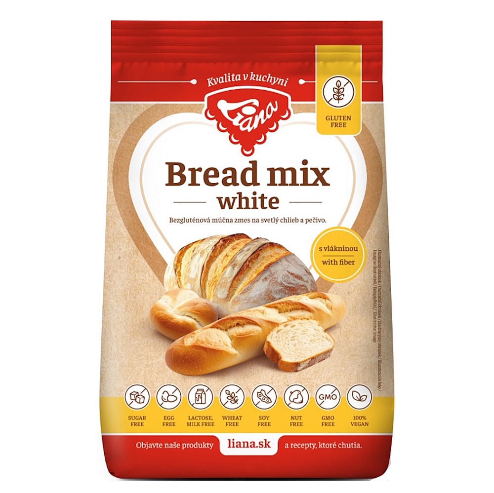 Liana Bread mix white, bezgluténová zmes na svetlý chlieb a pečivo, 1000g