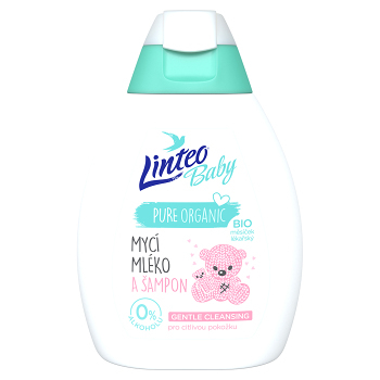 LINTEO Baby Umývacie mlieko a šampón s Bio nechtíkom lekárskym 250 ml