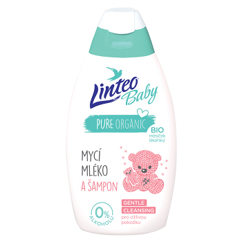 LINTEO Baby Umývacie mlieko a šampón s Bio nechtíkom lekárskym 425 ml