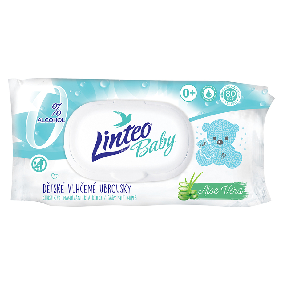 LINTEO Baby Vlhčené obrúsky s Aloe Vera 80 ks kúpite na Mojalekaren.sk