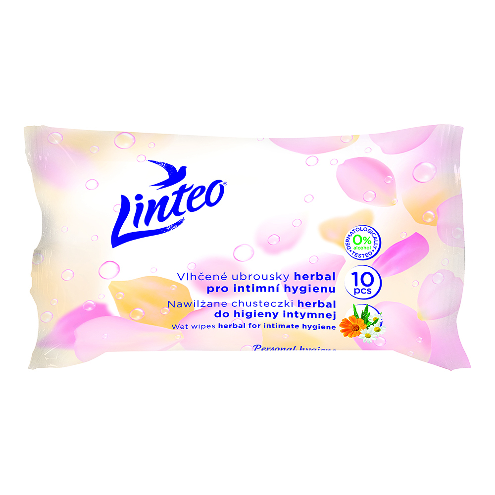 LINTEO Vlhčené obrúsky intímne 1-vrstvové 10 kusov