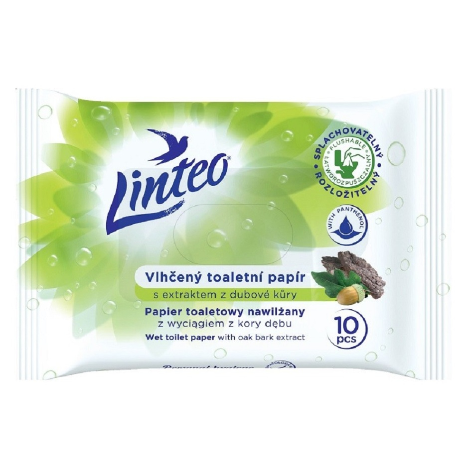 E-shop LINTEO Vlhčený toaletný papier s extraktom z dubovej kôry 10 ks