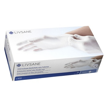 LIVSANE Premium Latexové rukavice pudrované veľ. 6,5 S 50 párov