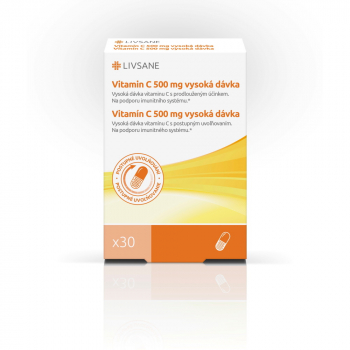 LIVSANE Vitamín C 500 mg vysoká dávka s postupným uvoľňovaním 30 kapsúl