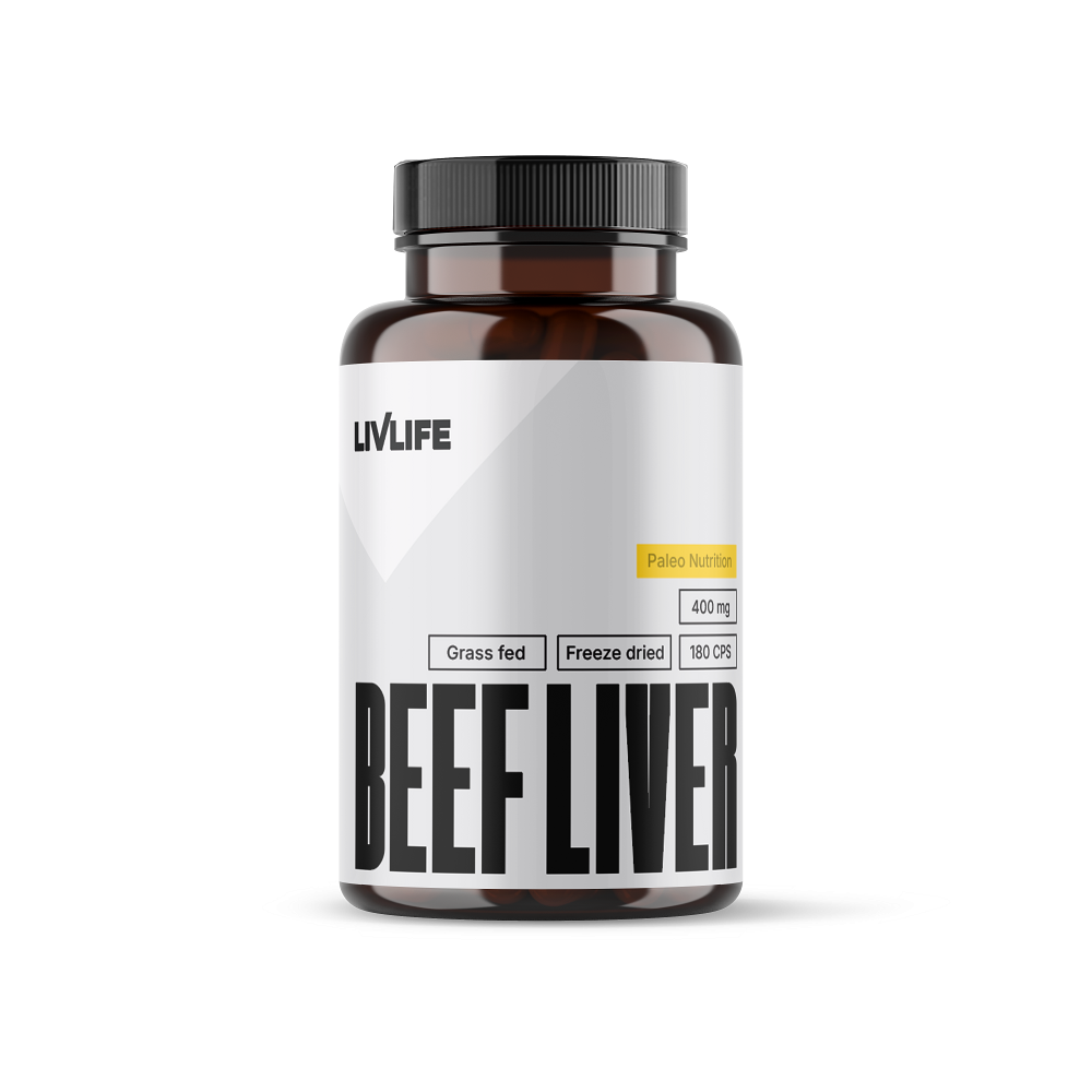 LivLife Grass Fed Beef Liver kapsuly na udržanie vitality 180 cps