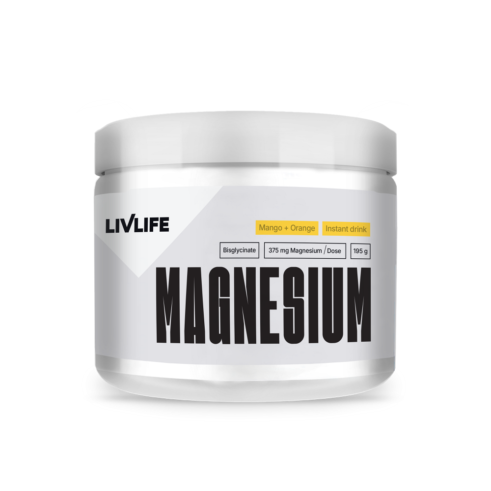 LivLife Magnesium Bisglycinate prášok na účinné doplnenie horčíka príchuť Mango Orange 195 g kúpite na Mojalekaren.sk