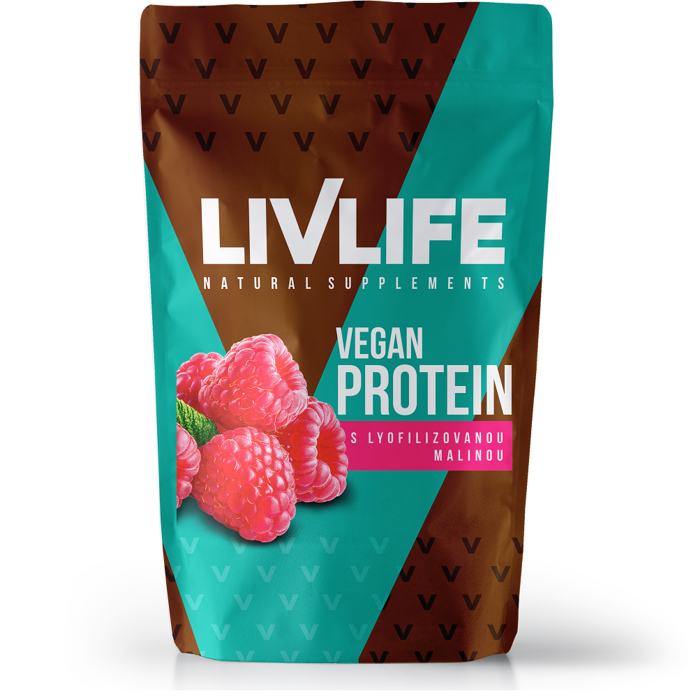 LivLife Vegan Protein rastlinný proteín príchuť Raspberry 490 g