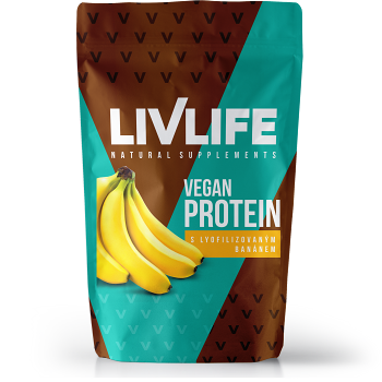 LIVLIFE Vegan proteín s lyofilizovaným banánom 490 g (Koktaily)