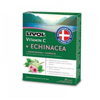 LIVOL Echinacea + vitamín C 30 tabliet