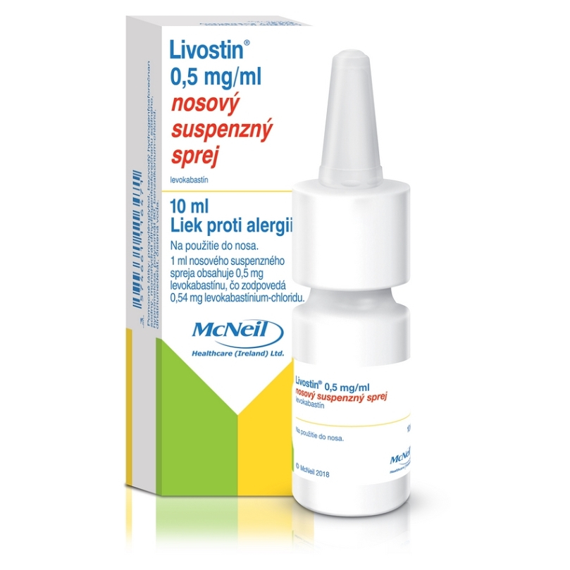 E-shop LIVOSTIN 0,5 mg/ml nosový suspenzný sprej liek proti alergii 10 ml