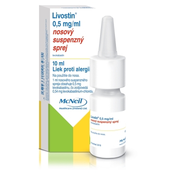 LIVOSTIN 0,5 mg/ml nosový suspenzný sprej liek proti alergii 10 ml