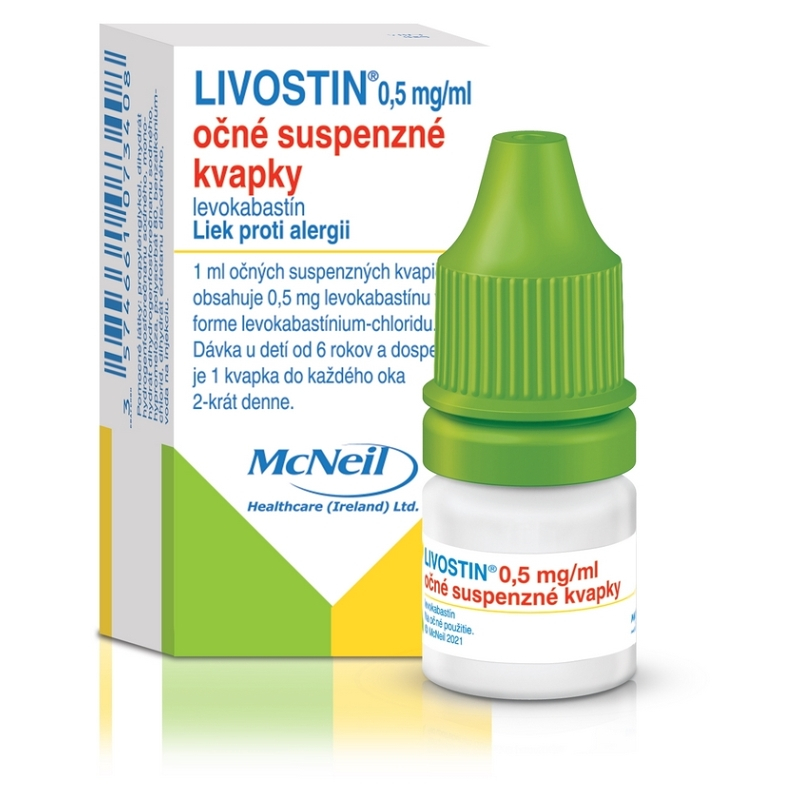 E-shop LIVOSTIN 0,5 mg/ml očné suspenzné kvapky liek proti alergii 4 ml