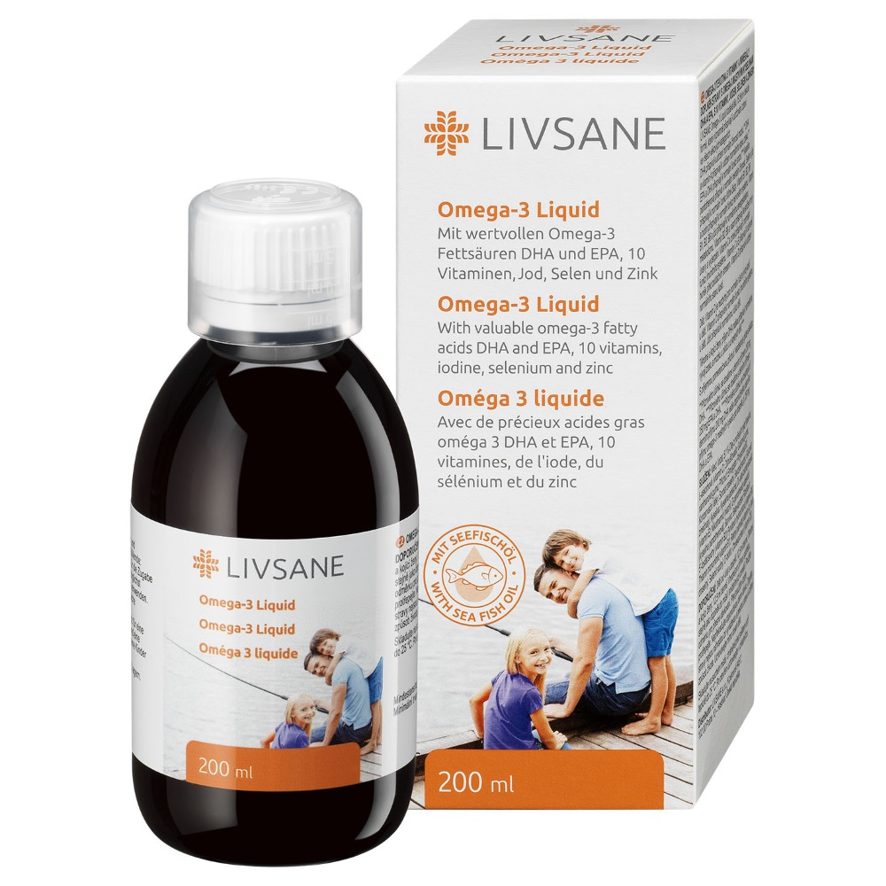 Obrázok LIVSANE Omega-3 tekutina s vitamínmi a minerálmi roztok 200 ml