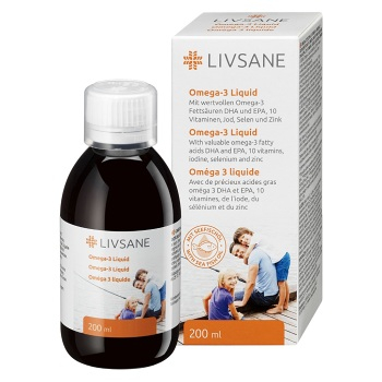 LIVSANE Omega-3 tekutina s vitamínmi a minerálmi roztok 200 ml