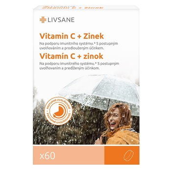 LIVSANE Vitamín C + Zinok s postupným uvoľňovaním 60 tabliet