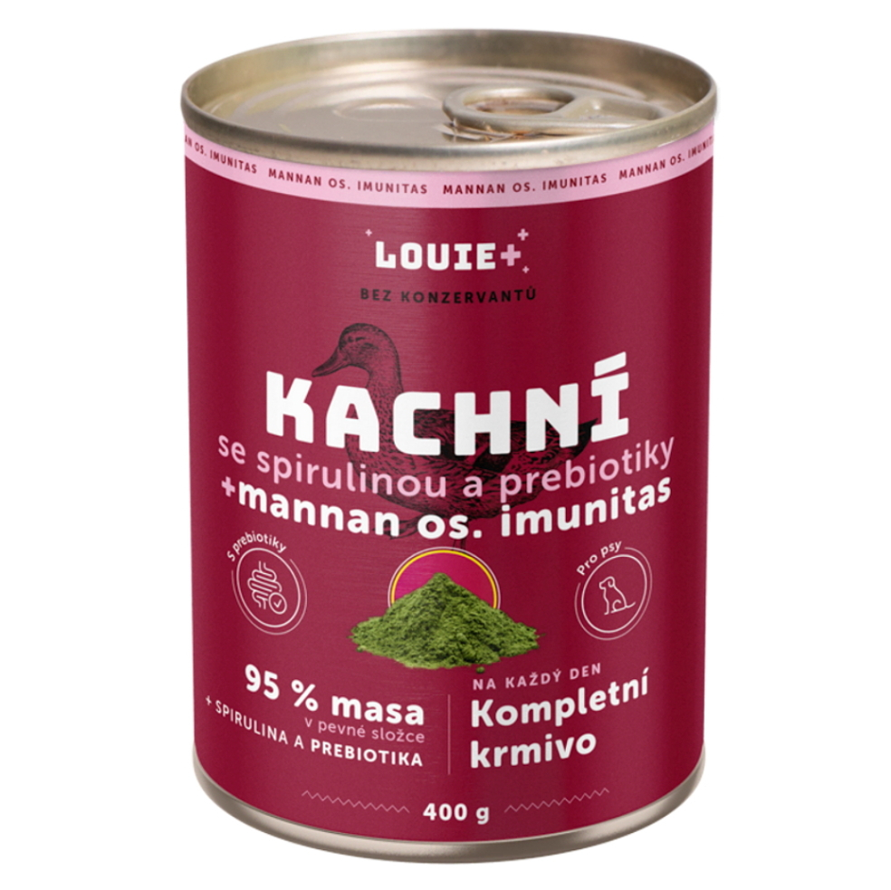 E-shop LOUIE Kačacie so spirulinou a prebiotikami konzerva pre psov 400 g