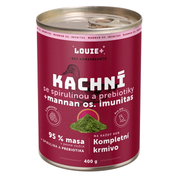 LOUIE Kačacie so spirulinou a prebiotikami konzerva pre psov 400 g (Konzervy pre psov) - Monoproteinové