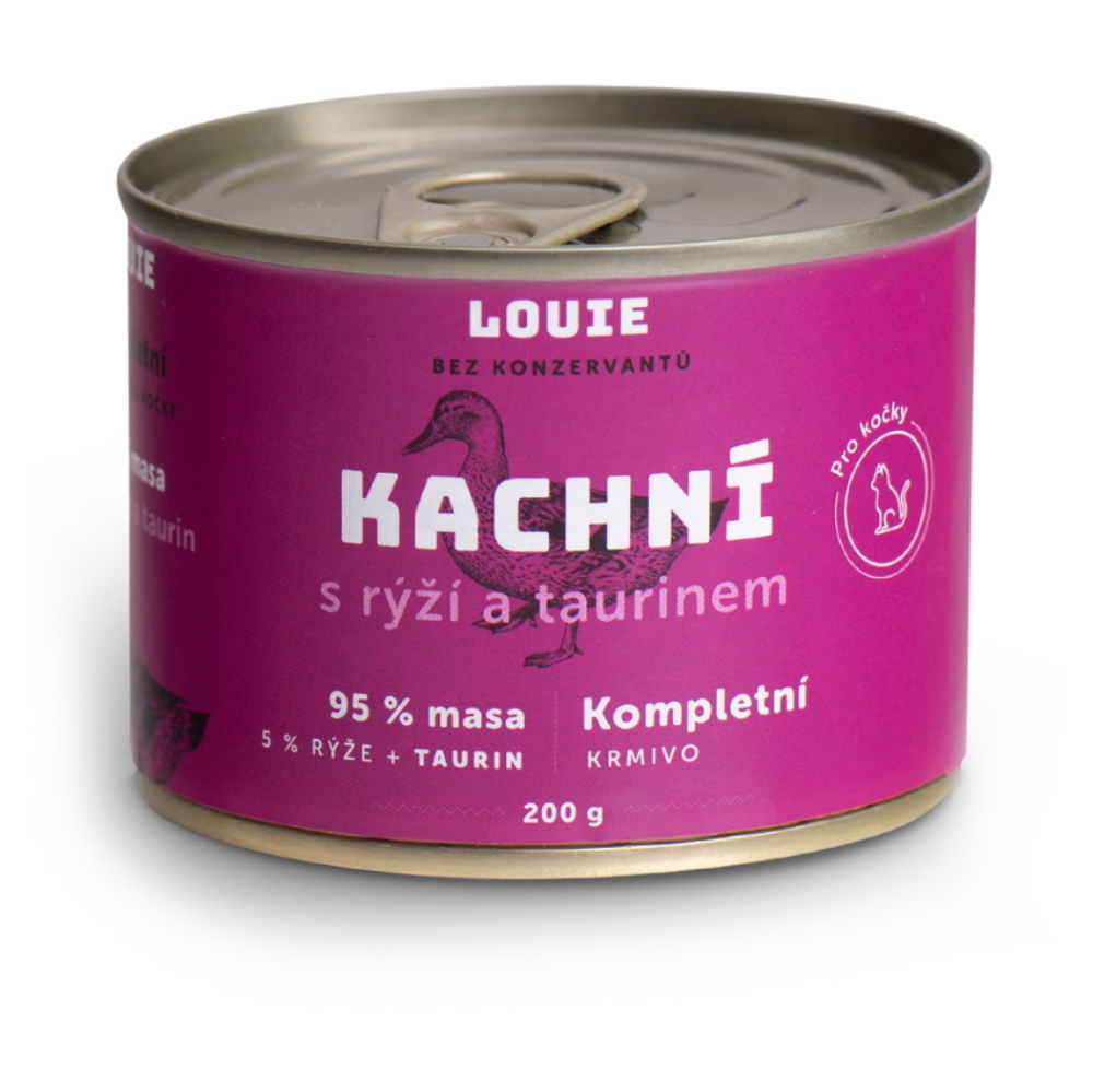 LOUIE Kačacie s ryžou a taurínom konzerva pre mačky 200 g