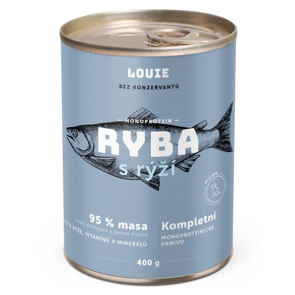 E-shop LOUIE Ryba s ryžou konzerva pre psov 400 g