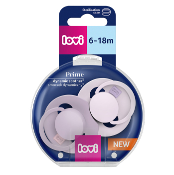 LOVI Cumlík silikónový dynamický prime 6-18m baby lilac violet 2 kusy (Cumlíky 6 - 18 - mesiacov) - Antialergické - obrázok 3/4