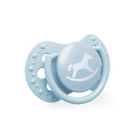 LOVI Cumlík silikónový symetrický dynamický baby shower modrý 2 kusy