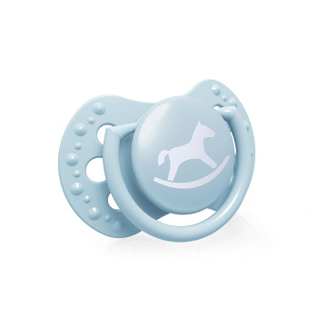 LOVI Cumlík silikónový symetrický dynamický baby shower modrý 2 kusy
