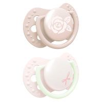 LOVI Silikónový symetrický dynamický cumlík Baby Shower ružový 2 ks