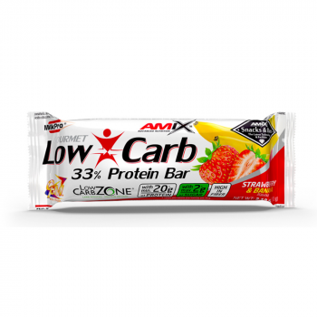 AMIX Low carb 33% protein bar jahoda a banán 60 g