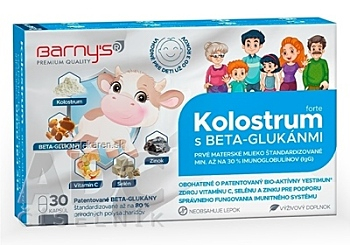 BARNY'S Kolostrum s beta-glukánmi Forte 30 kapsúl (Kolostrum) - Viaczložkové