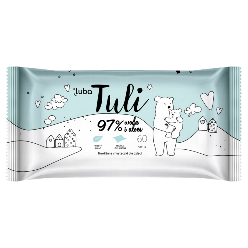E-shop LUBA Tuli detské vlhčené obrúsky s 97% vody a aloe vera 60 ks