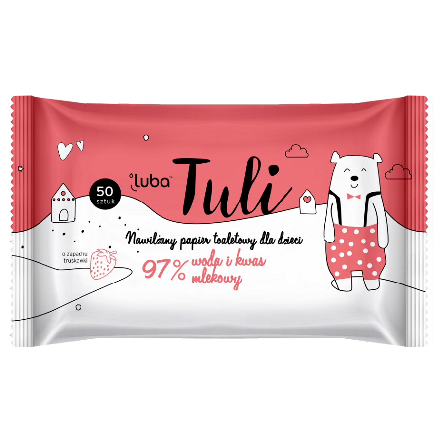 E-shop LUBA Tuli detský vlhčený toaletný papier s 97% vody a kyselinou mliečnou 50 ks