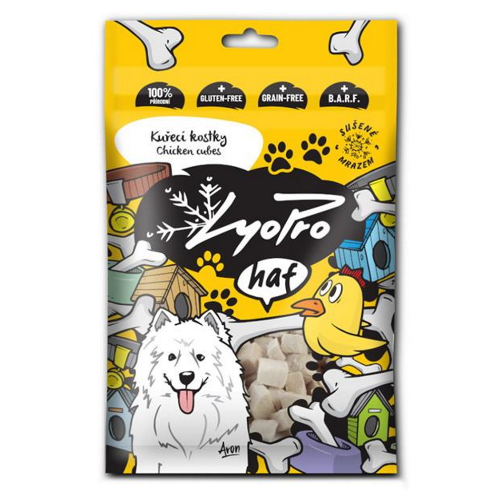 E-shop LYOPRO Mrazom sušené kuracie kocky pre psov 50 g