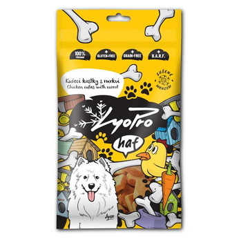 LYOPRO Mrazom sušené kuracie kocky s mrkvou pre psov 50 g (Sušené mäso pre psov)