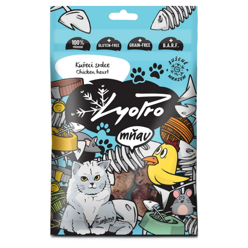 E-shop LYOPRO Mrazom sušené kuracie srdce pre mačky 50 g