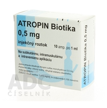 ATROPIN BIOTIKA 0,5 mg sol inj 0,5 mg/ml 10x1 ml (10 ml)