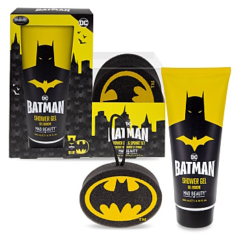 MAD BEAUTY Batman set kúpeľový sprchový gél a špongia 200 ml (Detské kozmetické sady) - Čistiace, Zvláčňujúci
