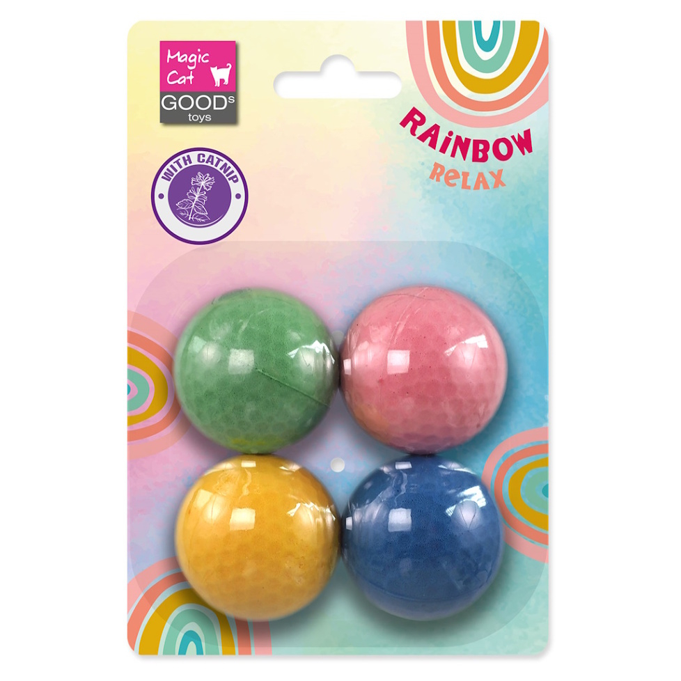 Hračka Magic Cat Rainbow Relax loptička penová ⌀ 4cm mix farieb 4ks