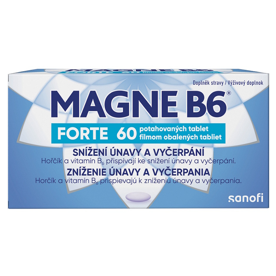 Magne B6 Forte filmom obalené tablety na podporu zníženia únavy a vyčerpania, pre normálny stav zubov, kostí a svalov 60 tbl kúpite na Mojalekaren.sk