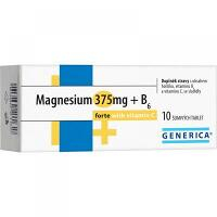 GENERICA Magnesium citrát 375 mg + B6 forte + vitamín C 10 šumivých tabliet
