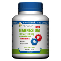 BIO PHARMA Magnesium citrát Forte 150 mg + Vitamín B6 30+30 tabliet