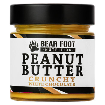 BEAR FOOT Peanut Butter, arašidový krém s bielou čokoládou a kúskami arašidov, 250 g, expirácie
