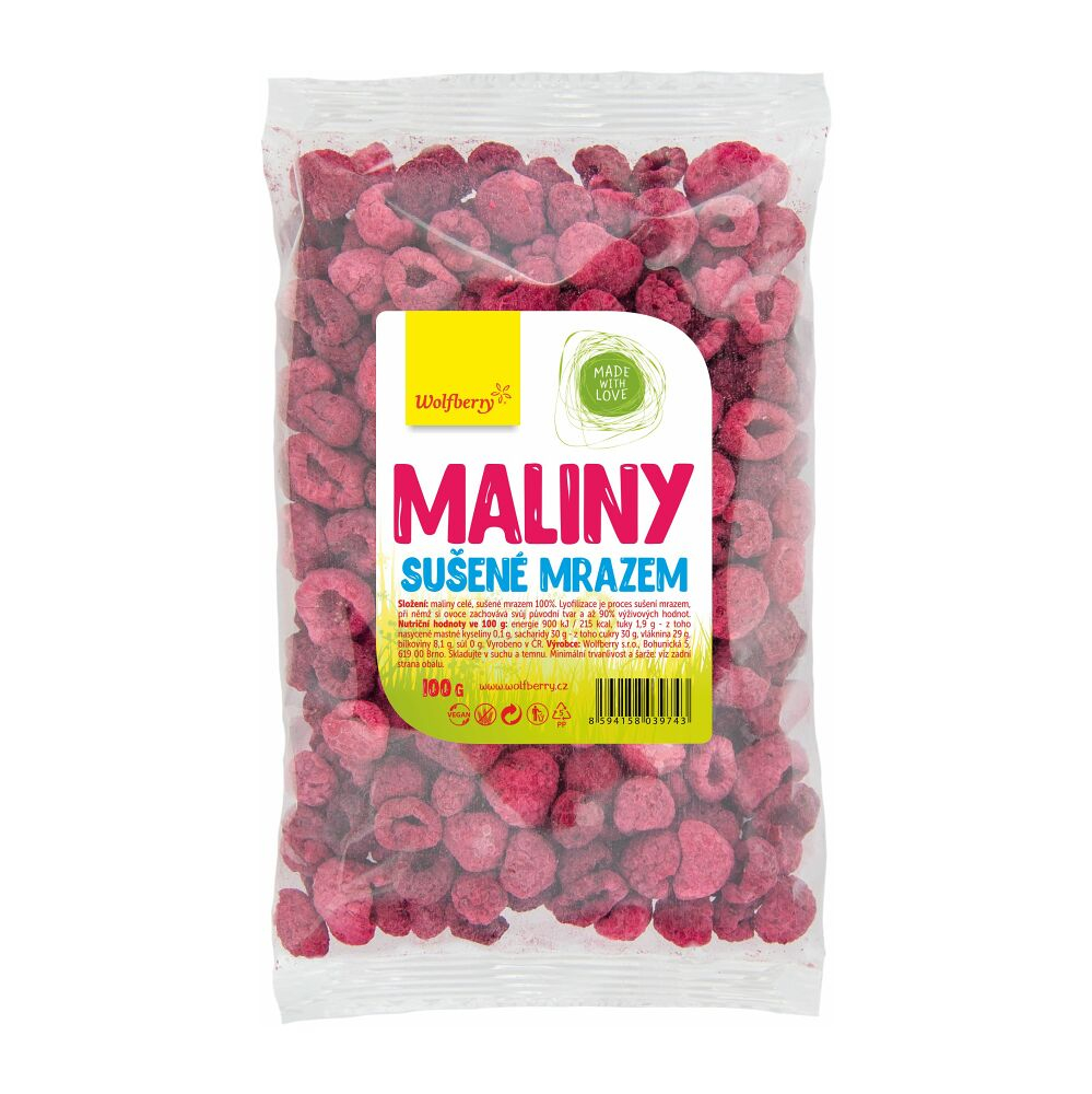 Wolfberry Maliny lyofilizované mrazom sušené ovocie 100 g kúpite na Mojalekaren.sk