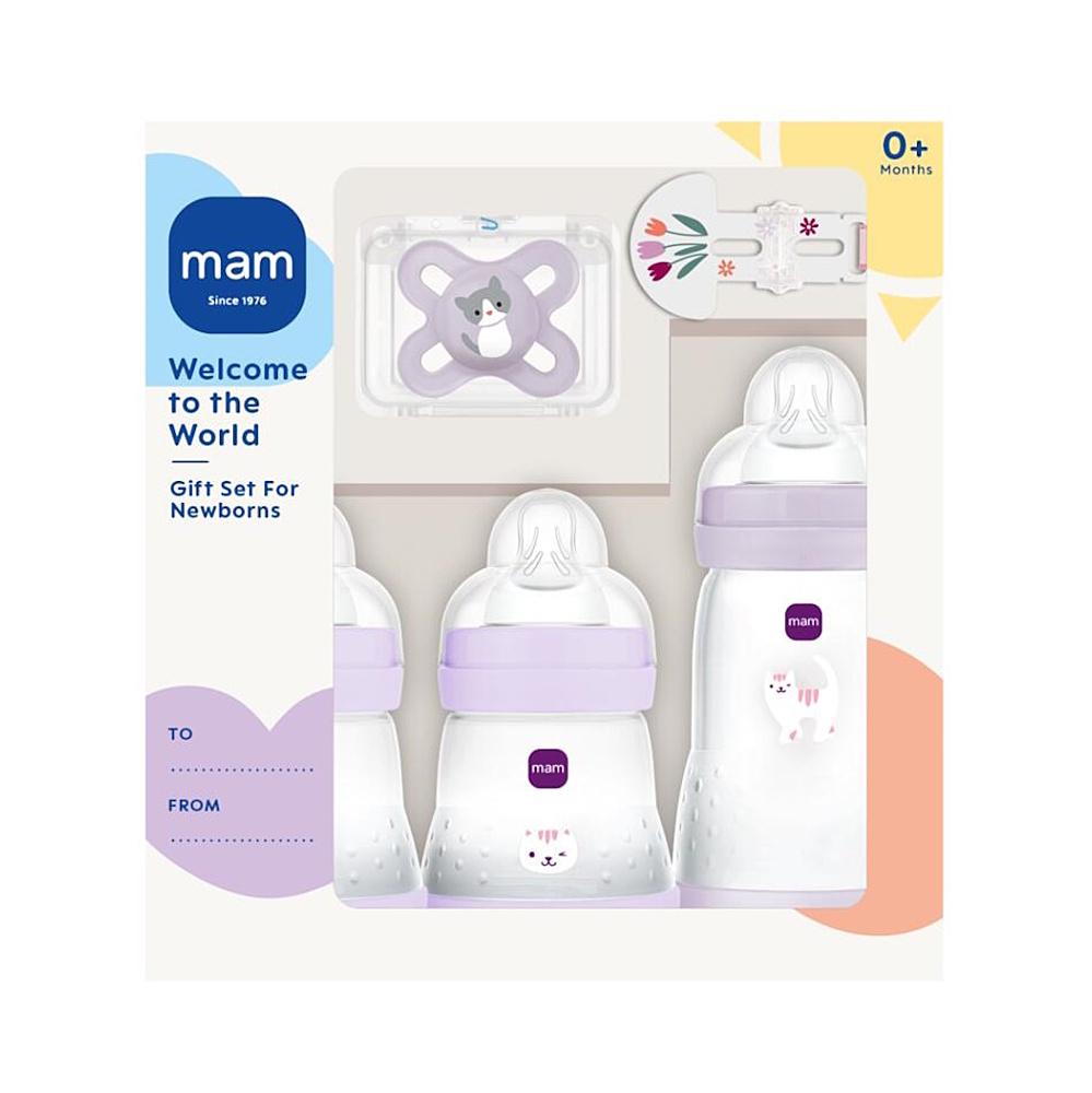 MAM Welcome to the world set darčekový dojčenský set fialový 5 kusov