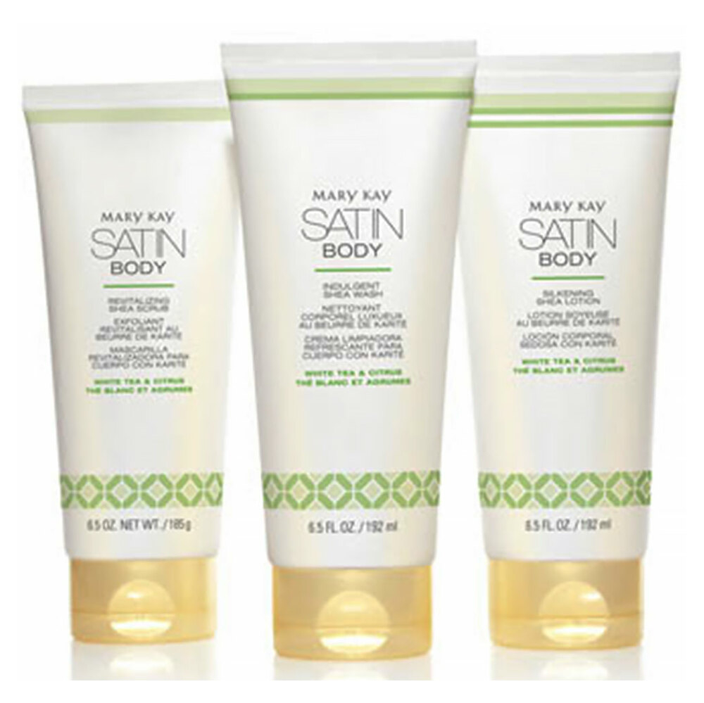 MARY KAY Satin Body Peeling 185 g + Sprchový gél 192 ml + Telové mlieko 192 g Darčekové balenie