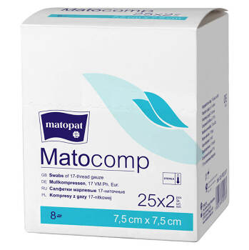 Matocomp 7.5x7.5cm 25x2ks sterilné kompresie z gázy
